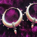 Load image into Gallery viewer, Silver Plated Rajasthani Oriel Hoops
