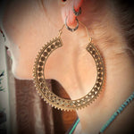 Load image into Gallery viewer, Cow Girl Statement Hoops
