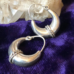 Rajasthani Gazelle Hoops in Silver Plated