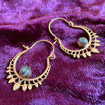 Load image into Gallery viewer, Brass Mini Allure Hoops with Gemstones
