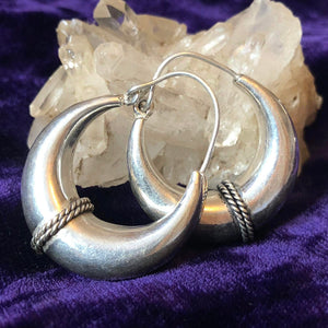 Rajasthani Gazelle Hoops in Silver Plated