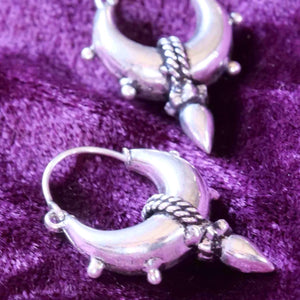 Silver Plated Rajasthani Oriel Hoops