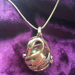Load image into Gallery viewer, Swans in Love Harmony Bell Pendant in Brass
